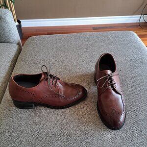 Vintage Cognac Brown Women's Real Leather Loafer Brogues -7.5 - EUC